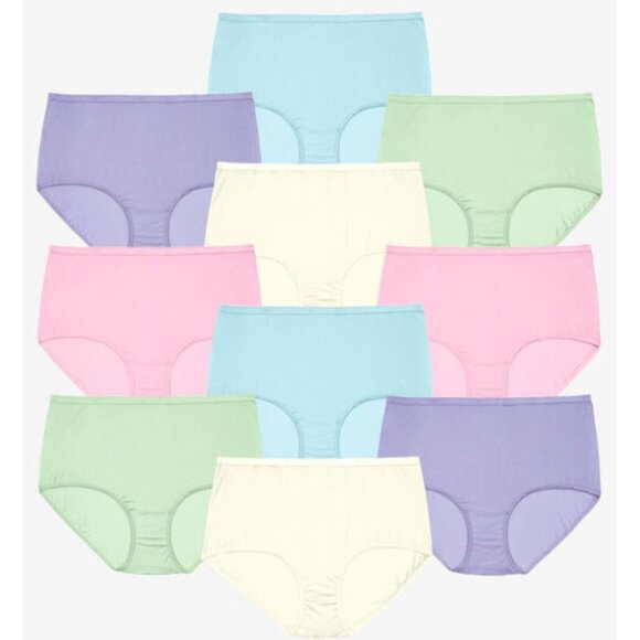 Comfort Choice Womens 10 Pack Mystery Pack Nylon Brief Plus Size 24W 26W - Picture 12 of 15